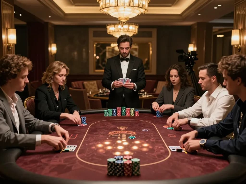 Engaged players at a poker table sharing SC88 INFO for strategies and winning moves.