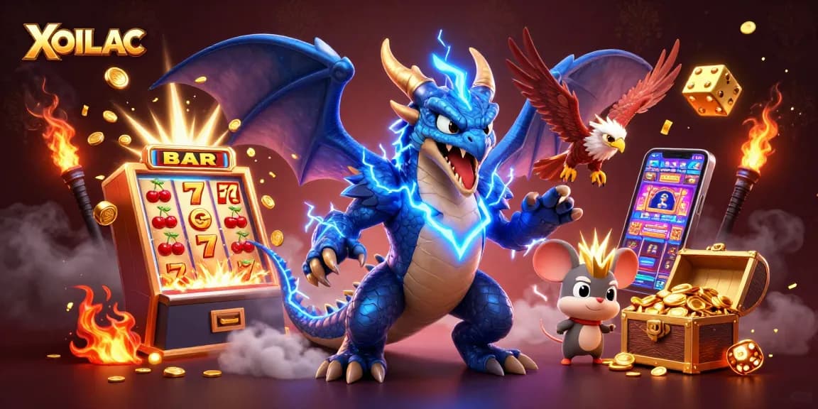 Engage in the thrills of XOILAC with an epic slot machine eruption and dynamic gaming elements.