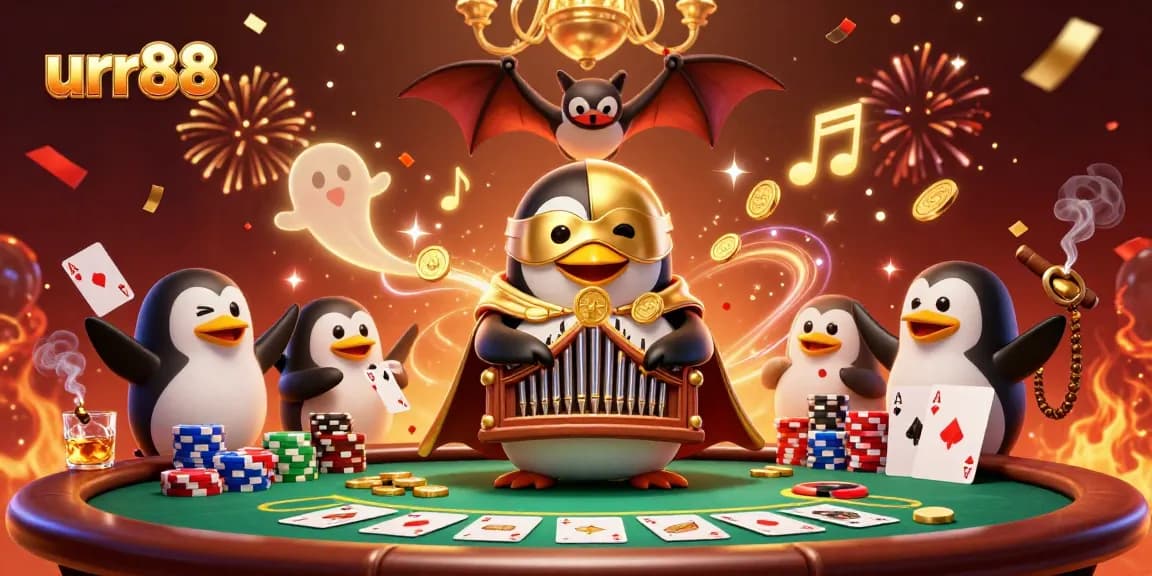 Experience thrilling gameplay at urr88 with a dynamic casino scene featuring a colorful poker setup.
