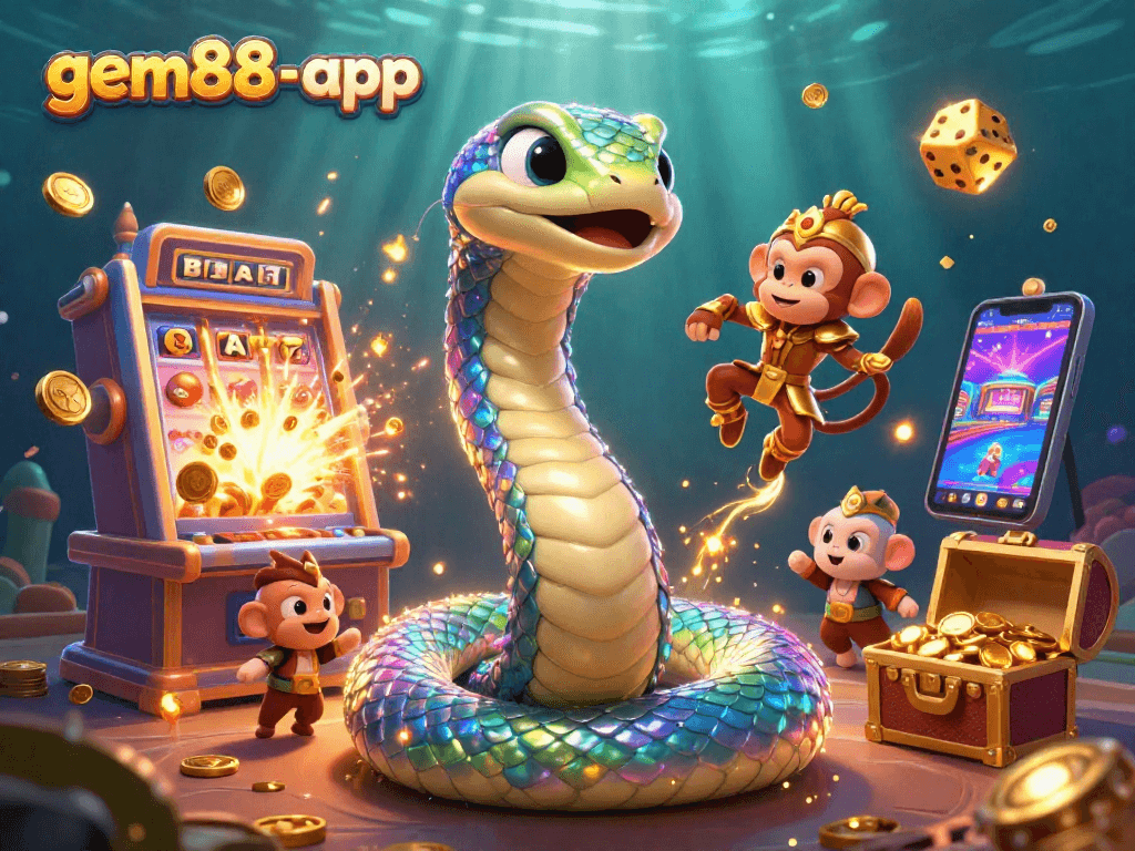 Win big with gem88-app featuring exciting jackpot scenes and vibrant gaming elements