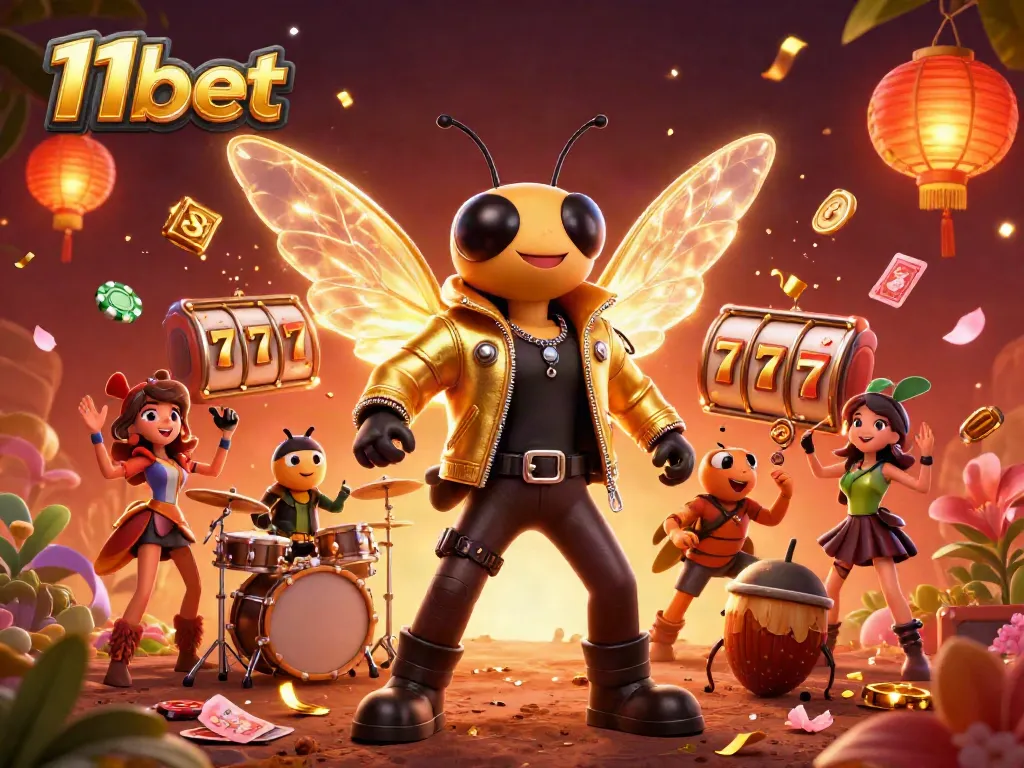 Engage with 11bet's thrilling casino experience featuring vibrant 3D characters and dynamic game elements.