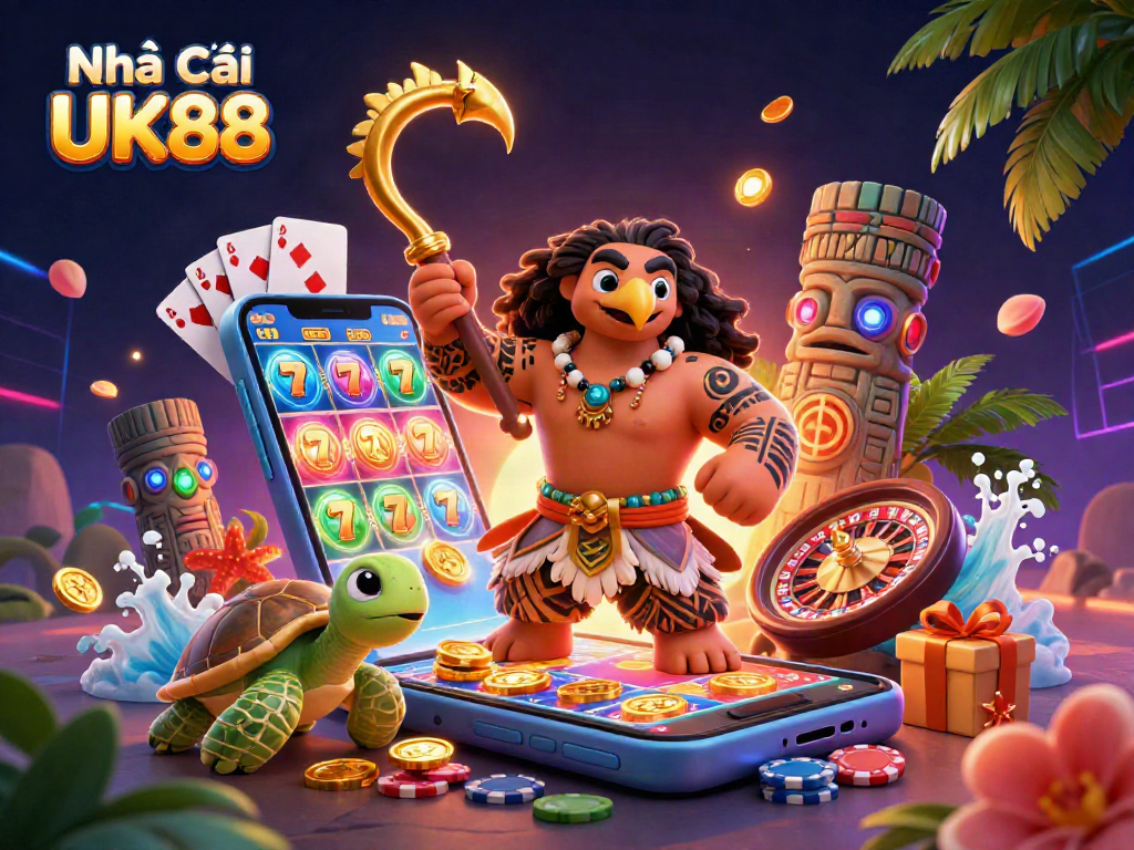 Engage with Nhà cái UK88 for an exciting 3D casino adventure featuring vibrant game elements.
