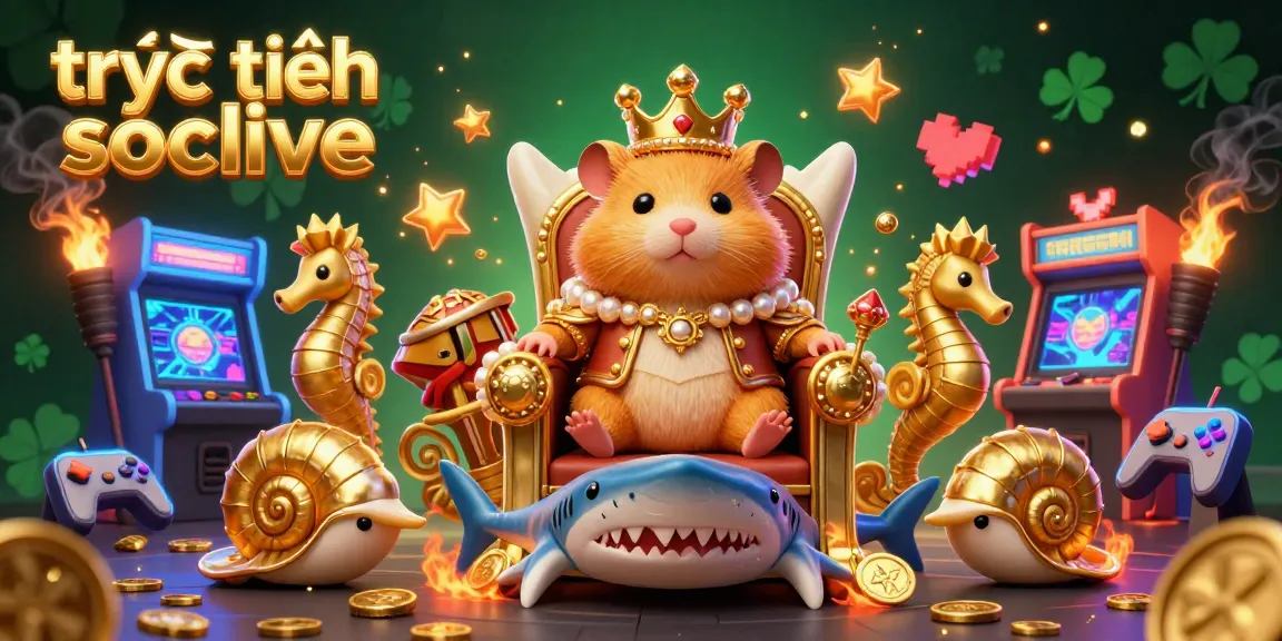 Experience the excitement of watching trực tiếp socolive with vibrant 3D casino scenes featuring a golden hamster king.