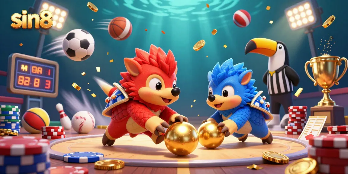Join the competition with sin88 as rival pangolins battle in a vibrant casino setting.
