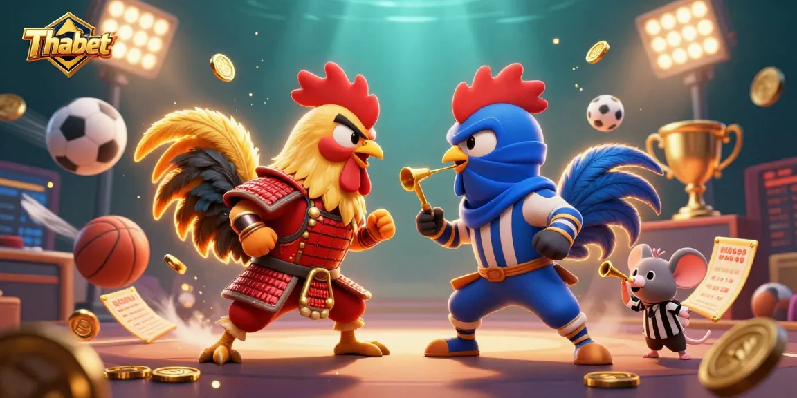 Thabet brings gaming excitement with 3D cartoon roosters in action, showcasing thrilling moments!