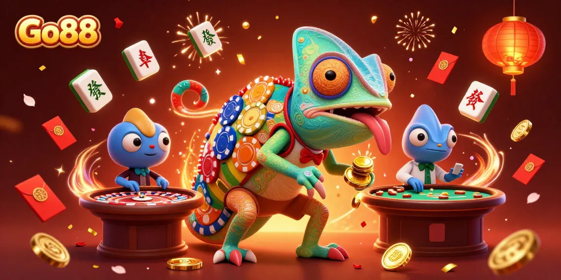 Experience Go88 with vibrant casino themes in this ultra-detailed casino illustration.