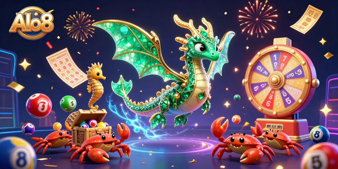 Alo8 showcases a lively sea dragon and vibrant elements in an engaging online gaming scene.