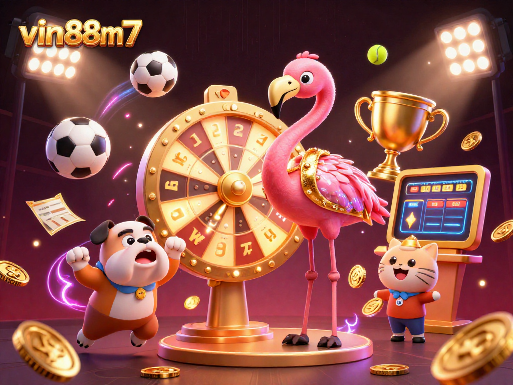 Join the excitement at vin88m7 as the flamingo host spins for big prizes amidst dynamic sports themes.