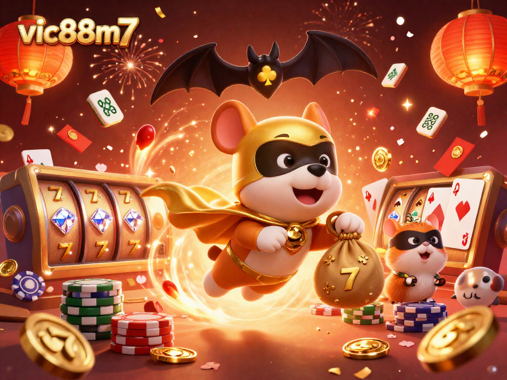 Experience big wins with vic88m7 in an exciting casino adventure featuring vibrant characters and games.