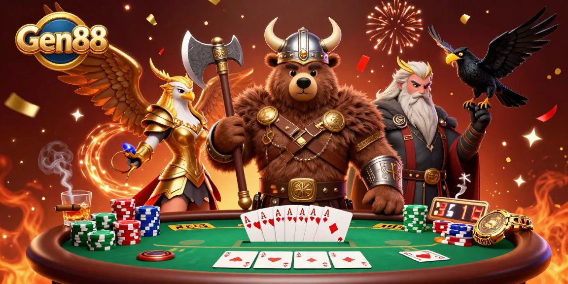 Experience winning moments at Gen88 with thrilling poker action and vibrant game elements.