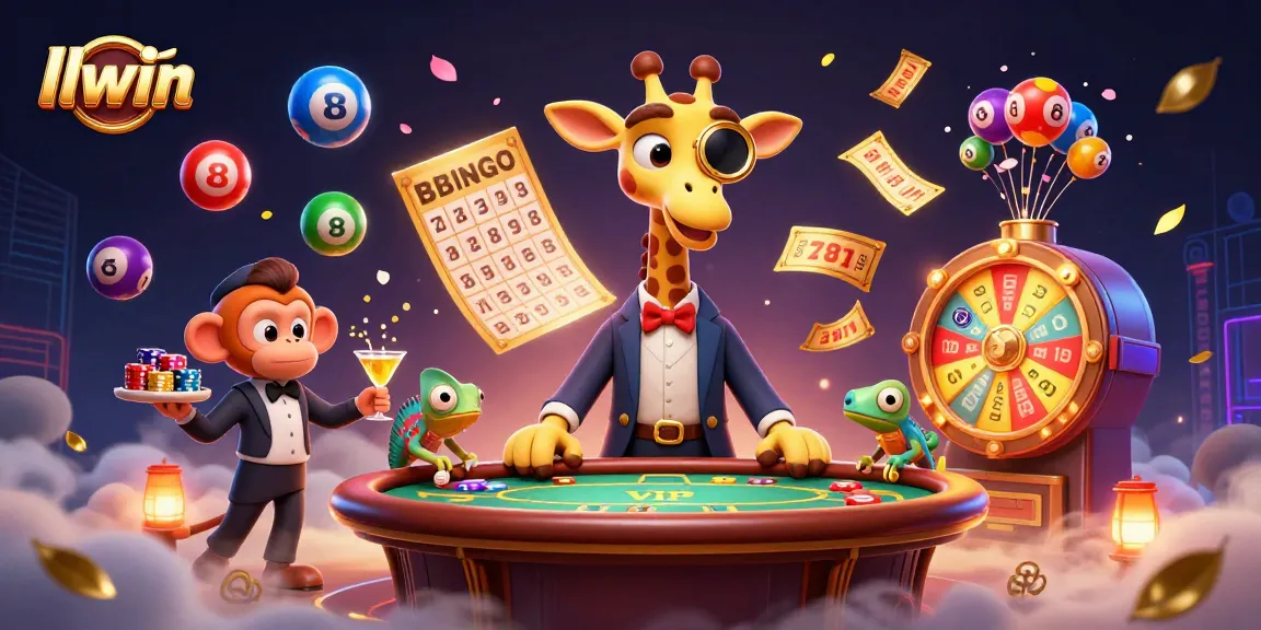 Experience thrilling gameplay at llwin with a vibrant 3D illustration showing casino excitement.