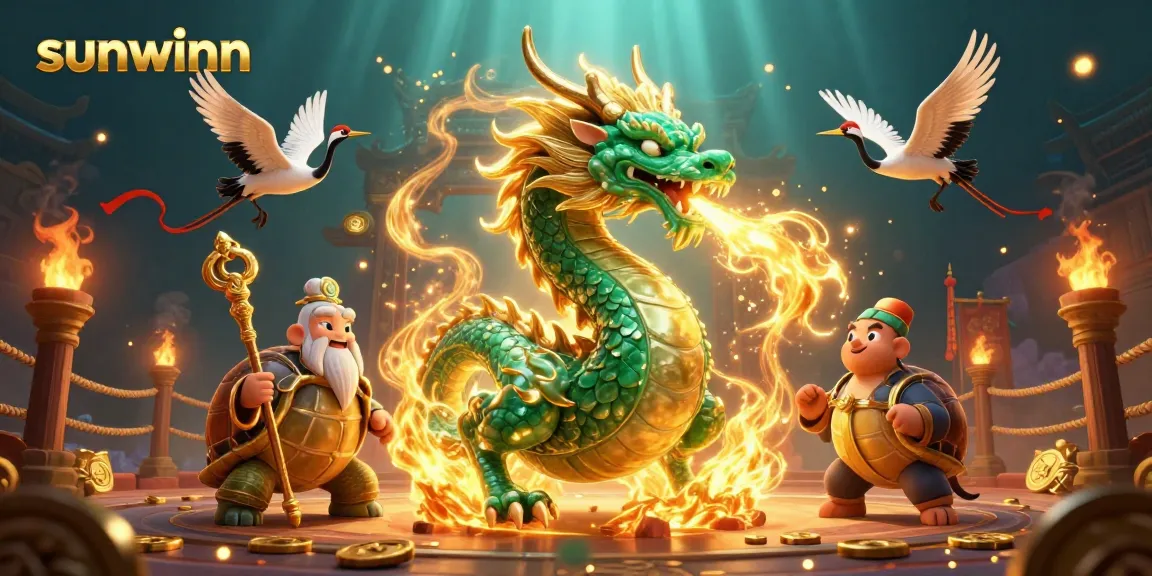 Experience the excitement of sunwinn with powerful dragons and dynamic casino elements.