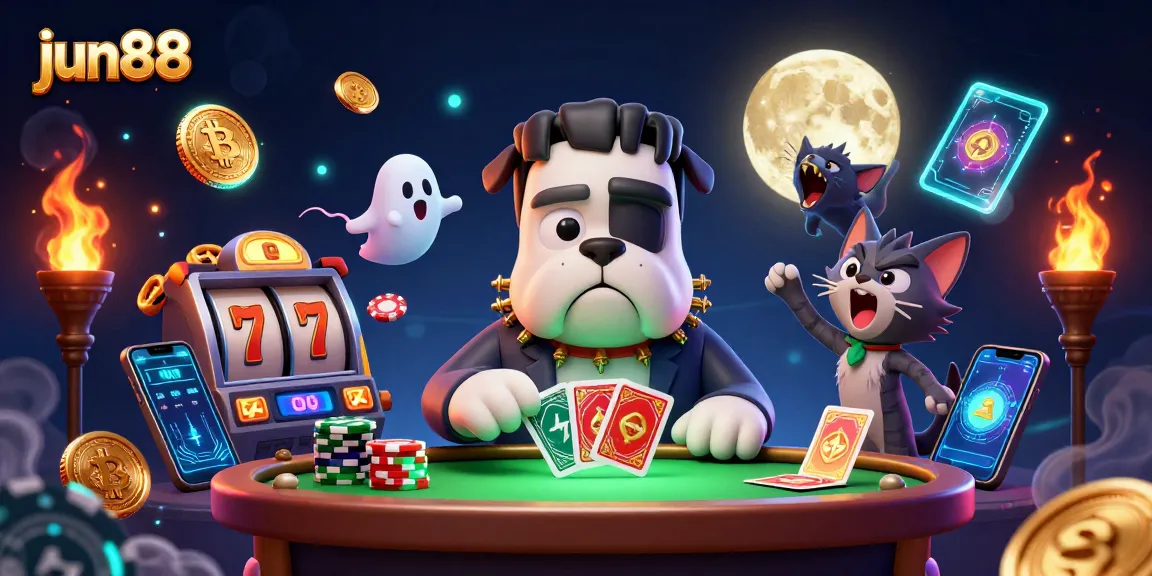Experience thrilling gameplay at jun88 with a lively 3D casino scene featuring unique characters and vibrant game elements.