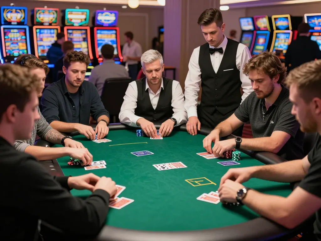 Socolive captures players engaged in an intense poker game, showcasing strategic bets and vibrant casino energy.
