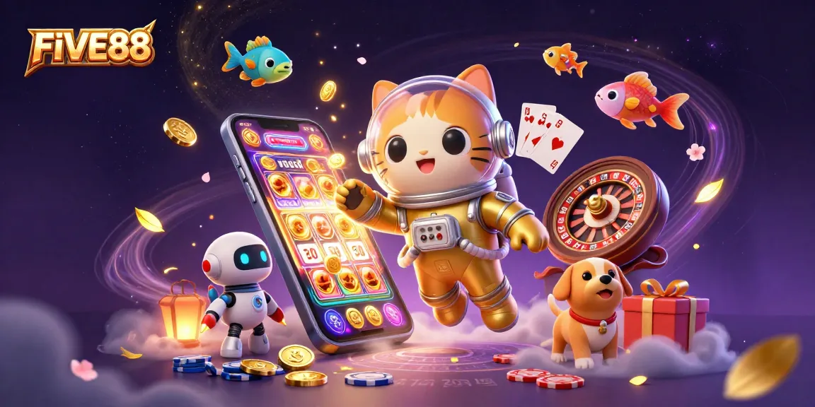 Experience the thrill of FIVE88 with dynamic slot games and captivating space characters.