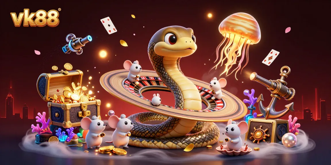 Engage with thrilling cosmic casino action at vk88 featuring colorful characters and rich details.
