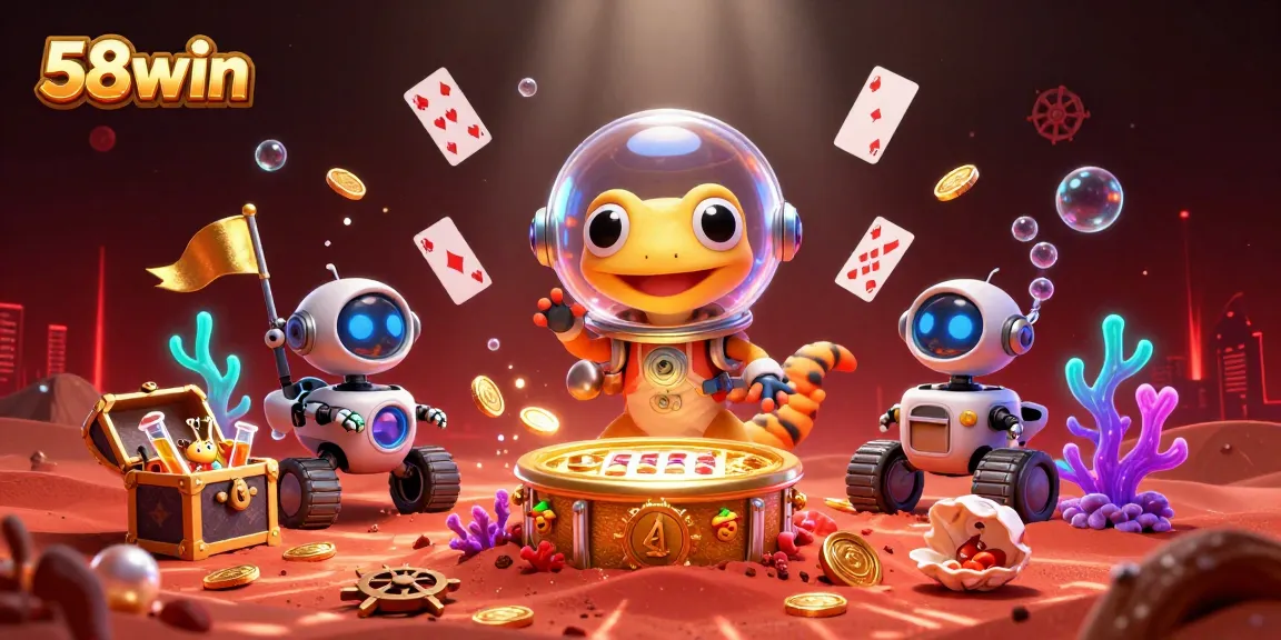 Engage with the vibrant world of 58win as a Martian gecko discovers a buried casino.