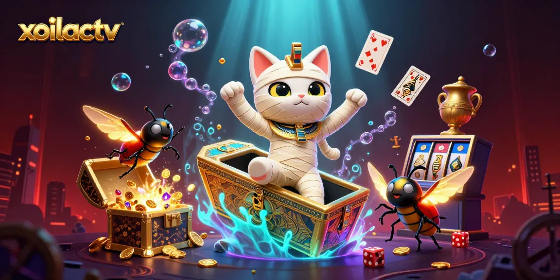 Experience exciting wins with xoilactv's dynamic gaming scene featuring vivid characters and casino elements.