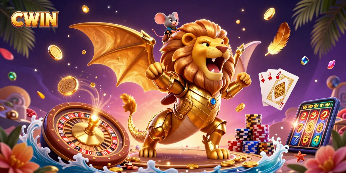 Cwin engages players with thrilling casino adventures featuring a golden armored chimera and 3D roulette.