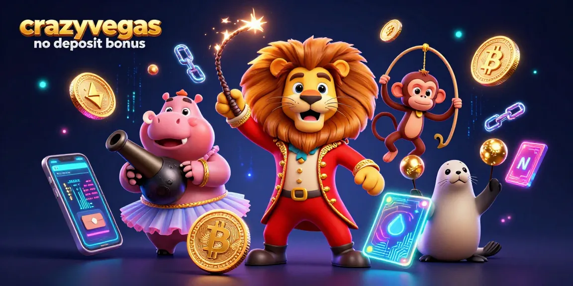Experience the excitement of the crazyvegas no deposit bonus with animated circus characters celebrating fun and winnings!