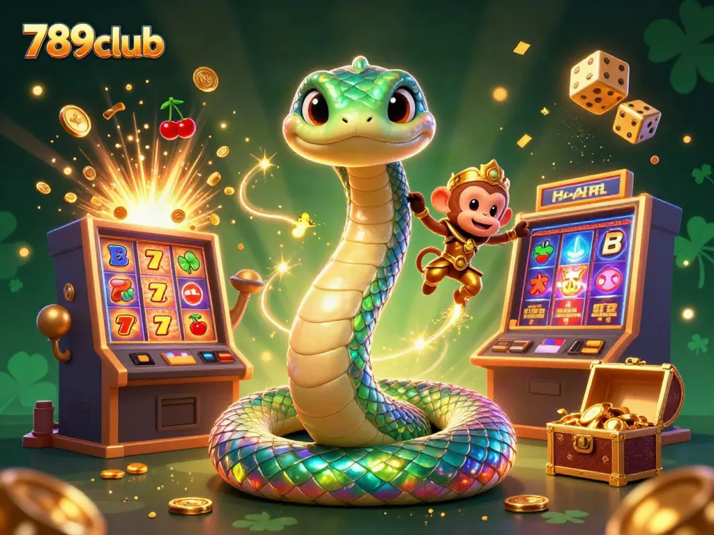 Win big at 789club with a dynamic jackpot scene featuring vibrant casino elements and characters.