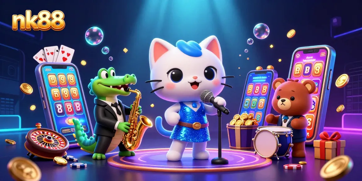 Experience the thrill of nk88 with vibrant casino scenes featuring unique characters and dynamic gaming elements.