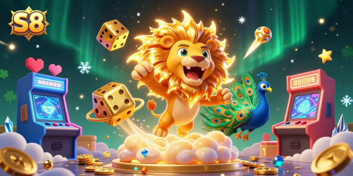 Experience the thrilling world of S8 with vibrant, casino-themed characters and game elements.