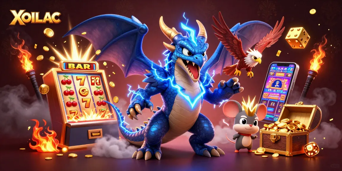 Engage in the thrills of XOILAC with an epic slot machine eruption and dynamic gaming elements.