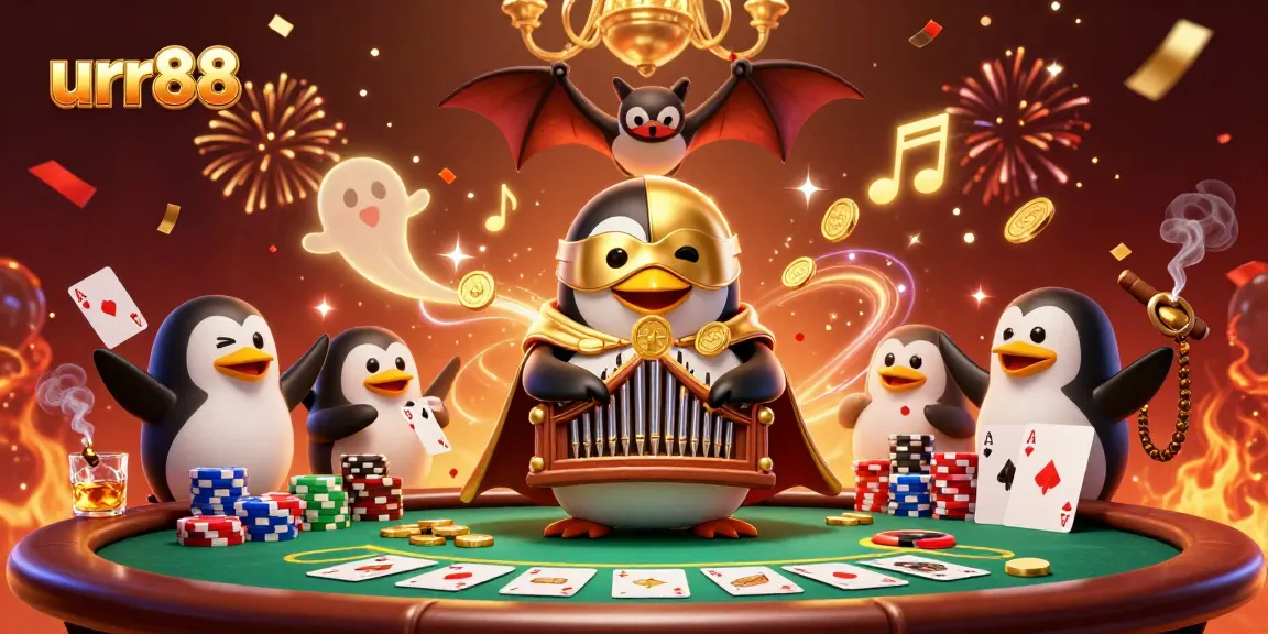 Experience thrilling gameplay at urr88 with a dynamic casino scene featuring a colorful poker setup.