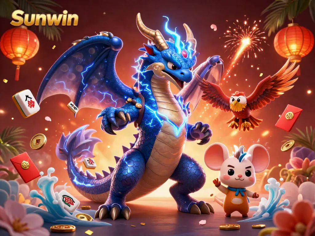 Engage in thrilling gameplay with Sunwin through vibrant characters and dynamic casino elements.