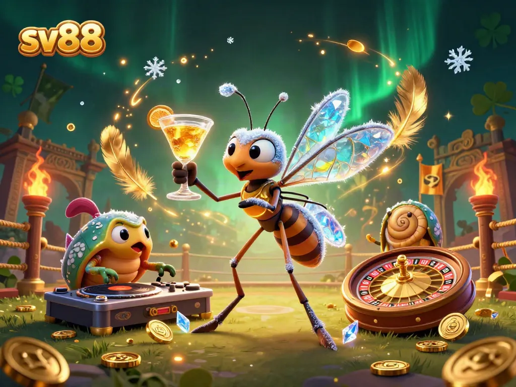 Spin the roulette wheel at sv88 with a lively frozen mosquito mascot and trilobite DJ.