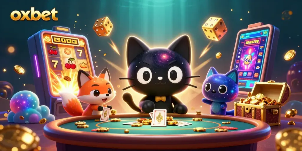 Experience thrilling gaming adventures with oxbet at a cosmic casino featuring vibrant characters and big wins!