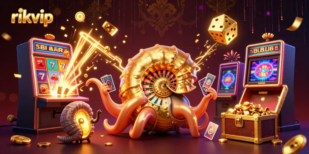 Experience thrilling gameplay at rikvip with a vibrant scene filled with dynamic casino elements.