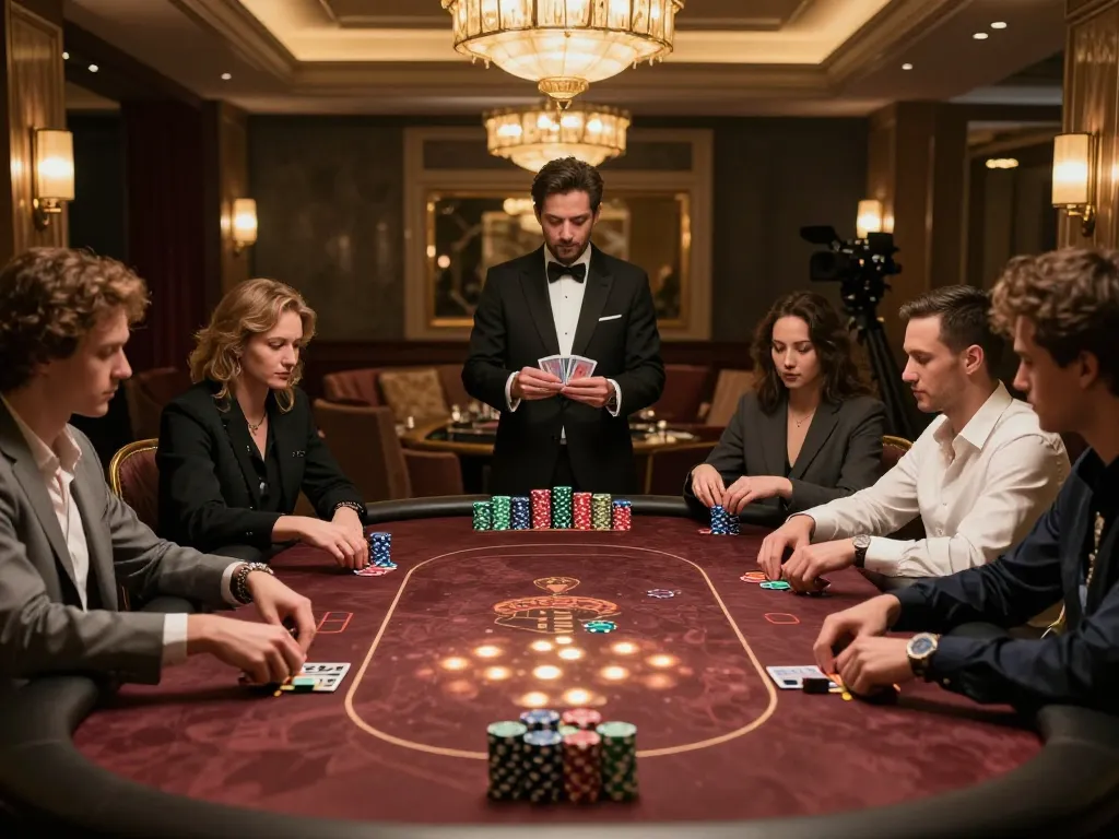 Engaged players at a poker table sharing SC88 INFO for strategies and winning moves.