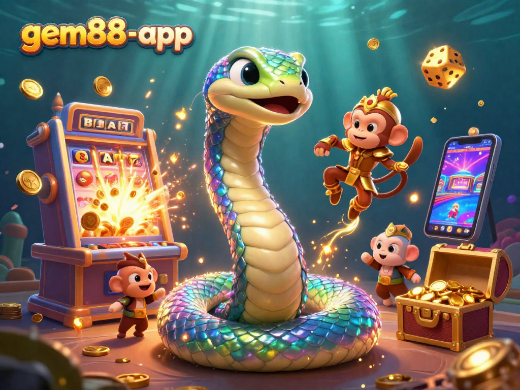 Win big with gem88-app featuring exciting jackpot scenes and vibrant gaming elements