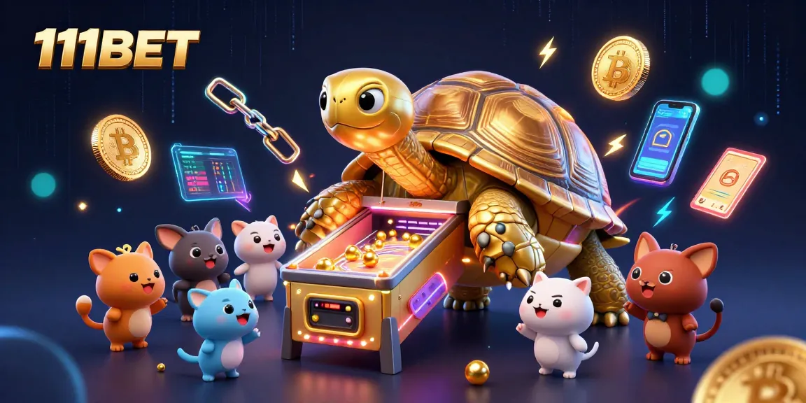 Join the fun at 11BET with games featuring a colossal tortoise pinball machine and vibrant crypto elements!